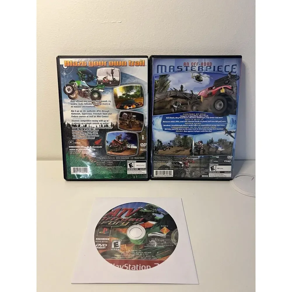 ATV Offroad Fury 1 & 2 and MX vs ATV Unleashed PlayStation 2 PS2 Lot Of 3 Works
